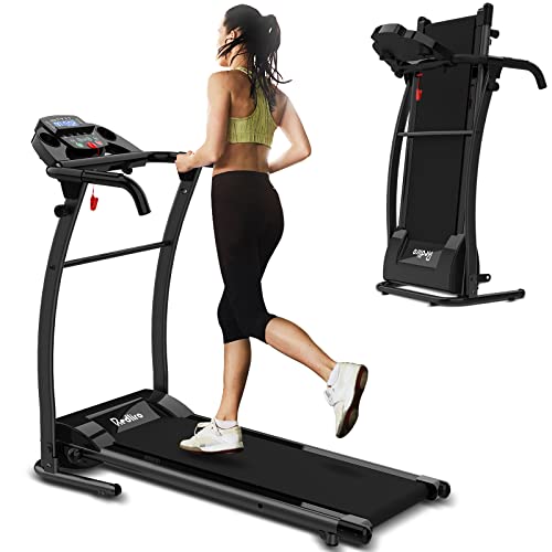 Redliro Electric Treadmill Foldable Exercise Walking Machince for Apartment Home/Office Jogging Compact Folding Easy Assembly 12 Preset Program 2 Wheels LCD Display