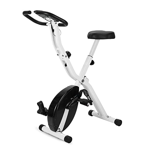 PLENY Basic Folding Exercise Bike, Stationary Bikes for Home, Upright Indoor Cycling Bike, Foldable Stationary Bike Machine with Large Comfortable Seat Cushion and Tablet Holder for Home Gym Workout