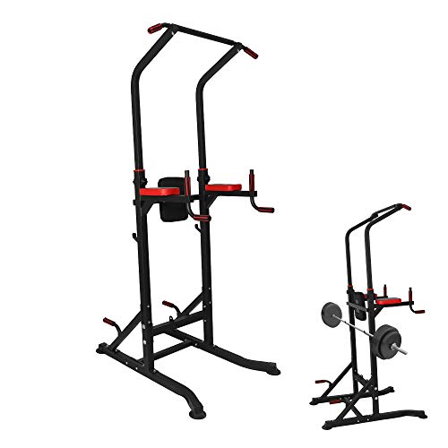 Livebest Heavy Duty Adjustable Power Tower Multi-Function Strength Training Dip Stand Workout Station Fitness Equipment for Home Gym