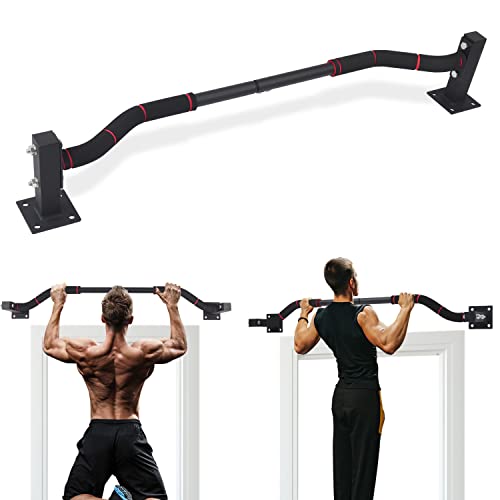 NEWAN Wall Mounted Doorway Pull Up Bar, Heavy Duty Strength Training Chin Up Bars,Multifunctional Workout Pull up bar for Home Gym Exercise Fitness（Maximum Weight 440 Lbs）