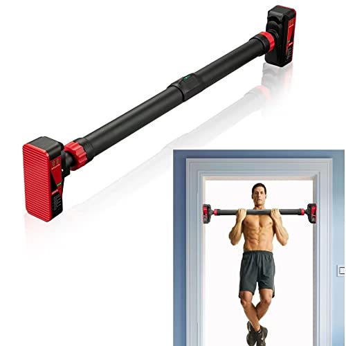 Pull Up Bar for Doorway, Strength Training Upper Body Workout Chin Up Bar with Level Meter and Adjustable Width No Screw Installation for Home Gym Exercise Fitness