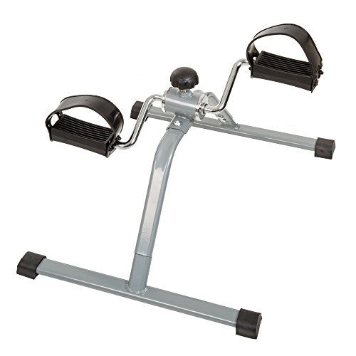 Under-Desk Stationary Bike – Indoor Below-Desk Exercise Pedal Fitness Machine for Legs, Physical Therapy, and Calorie Burn by Wakeman (Black and Gray)