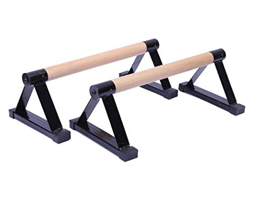 Strength Training Pushup Stands, 1 Pair Wooden Push-Ups Bar Press-Up Support Stand Gym Exercise Equipment with Non-Slip Sturdy Structure Push Up Bars for Women Men Portable Fitness (Black)