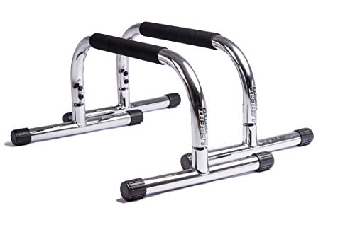 Lebert Fitness Parallette Push Up Bars Dip Station Stand – Perfect for Home and Garage Gym Exercise Equipment – Gymnastics, Calisthenics, Strength Training Parallel Bars for Men and Women – Chrome