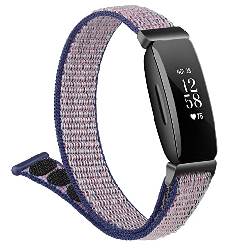 Nylon Bands for Fitbit Inspire 2 & Inspire HR & Inspire Bands for Women Men, Soft Breathable Adjustable Replacement Strap Wristbands for Fitbit inspire 2 bands (Midnight blue)