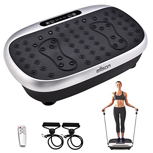 EILISON Atom Vibration Plate Exercise Machine – Full Body Vibration Fitness Platform Equipment for Home & Travel Workout, Weight Loss, Toning & Wellness – Max User Weight 250lbs (Atom Silver)