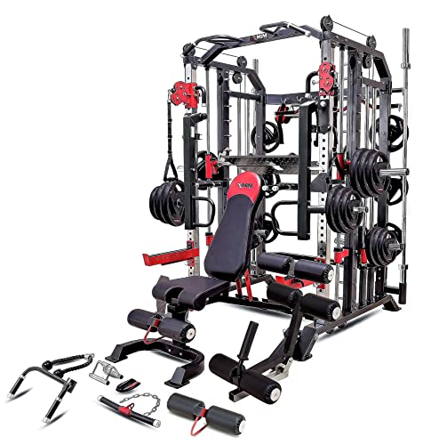 MiM USA Hercules 1001 Commercial Smith Machine and Functional Trainer, All in One Gym Machine W/Full Attachments & Lifetime Warranty