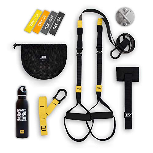 TRX GO Bundle – for The Travel Focused Professional or Any Fitness Journey, TRX Training Club App, XMount Anchor, 4 Mini Bands, and a TRX Training Stainless Steel Water Bottle