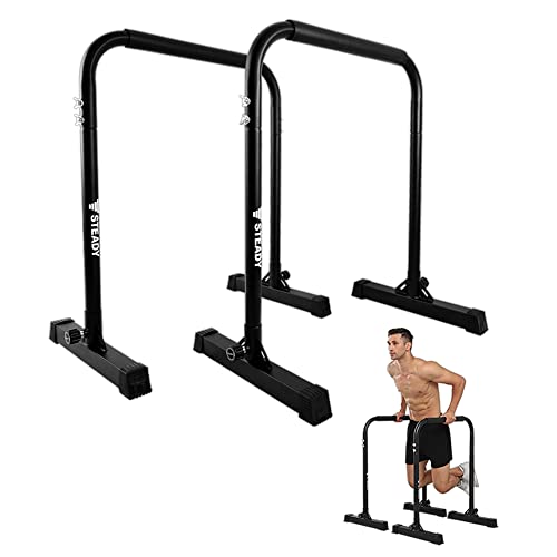 STEADY Japan Dip Stand Station, Calisthenics Equipment Heavy Duty Max Load 330lbs, Adjustable Height, Workout Dip Bar for Home Gym Strength Training