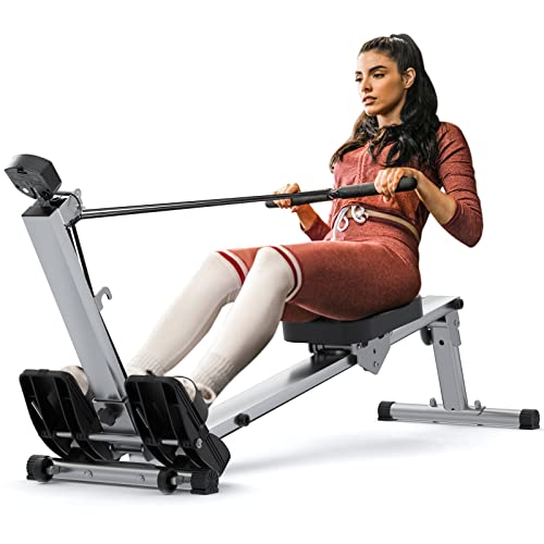 Rowing Machines for Home Use, Foldable Rowing Machine with LCD Monitor & Comfortable Seat Cushion – 2023 Upgraded Version Row Machine – Super Quiet & Smooth
