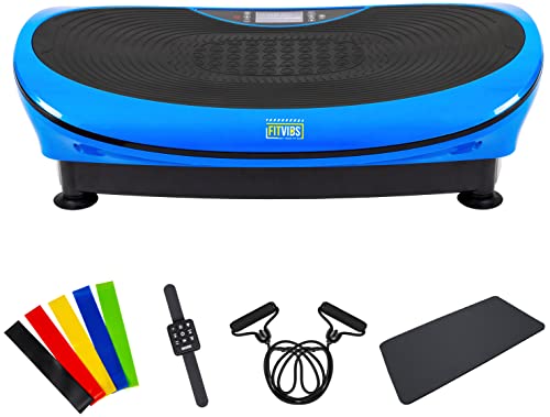 Fitvids Vibration Plate Exercise Machine Workout Vibration Fitness Platform with Resistance Loops and Resistance Band, 2D, 3D and 4D