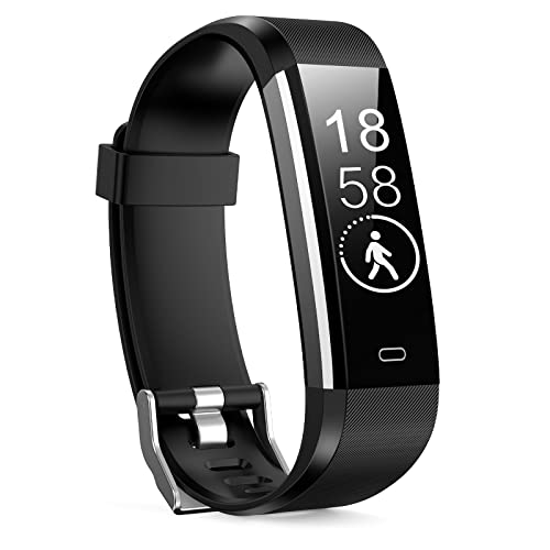Stiive Fitness Tracker with Heart Rate Monitor, Waterproof Activity and Step Tracker for Women and Men, Pedometer Watch with Sleep Monitor & Calorie Counter, Call & Message Alert – Black