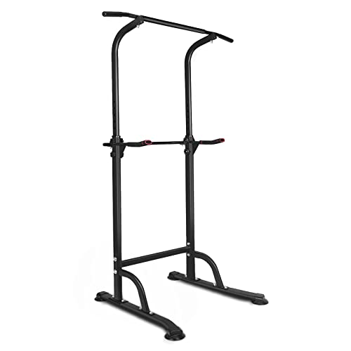KL KLB Sport Power Tower Workout Dip Station Pull Up Bar, Height Adjustable Multi-Function Dip Stand for Home Gym Strength Training Fitness Equipment