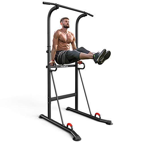 syzythoy Power Tower Height Adjustable Pull Up Bar & Dip Station Pull Up Station Fitness Strength Training Exercise Equipment for Home Gym 330LBS