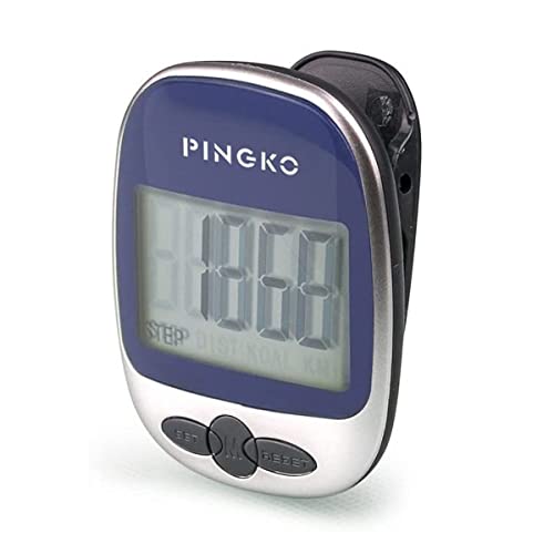 PINGKO Pedometer Portable LCD Step Counter with Calories Burned and Step Counting for Jogging Hiking Running Walking – Blue