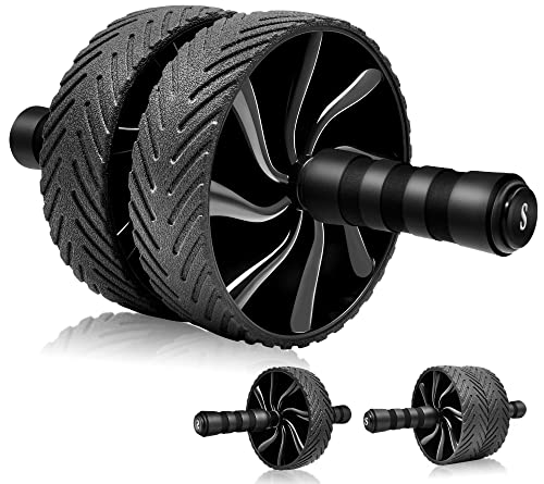 Ab Roller Wheel 3 Modes,Ab Wheel New Version for Beginner abs,Home Gym Core Strength Training Equipment for Abdominal Roller with Wider Thicker Handles,Double wheels for Men&Women from beginning to advanced Workout Fitness-Durable Versatility-2022 Upgraded