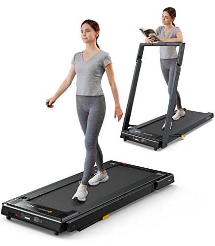 UREVO 3 in 1 Under Desk Treadmill with Stroll Mode, Install Free Foldable Treadmill for Office with Remote, Folding Treadmill in 2s Folding