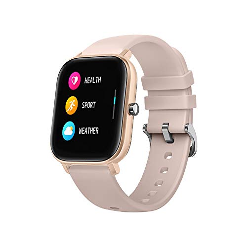 P8 Smart Watch with Heart R-a-t-e Sleep Monitor Bluetooth Music Control All-Day Activity Step Counter Smart Bracelet Compatible with Android iOS Phones for Women Men (Gold)