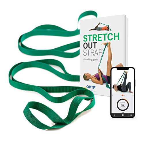 The Original Stretch Out Strap with Exercise Book – Made in the USA by OPTP – Top Choice of Physical Therapists & Athletic Trainers