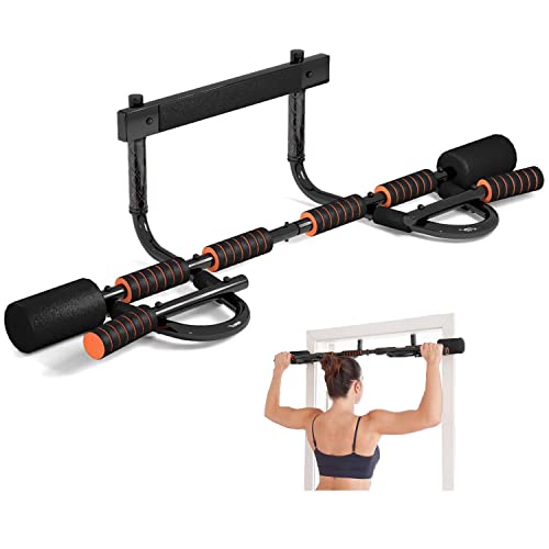 CEAYUN Pull up Bar for Doorway, Portable Pullup Chin up Bar Home, No Screws Multifunctional Dip bar Fitness, Door Exercise Equipment Body Gym System Trainer (with Protective Sponge)