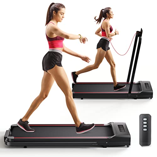 Freepi Treadmill-Under Desk Treadmill- 2 in 1 Folding Treadmill-Walking pad-Treadmill 340 lb Capacity-Black