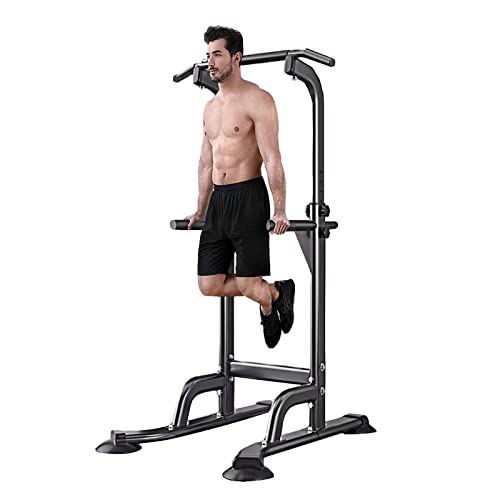 Pull Up Bar Power Tower Dip Station for Home Adjustable Height Multifunctional Home Strength Training Fitness Exercise Equipment, Simple Installation, Durable Home Fitness Equipment