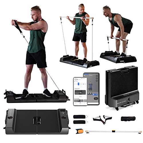 Motion Space Smart Fitness Board- 6 IN 1 Foldable Home Gym Workout Equipment with Standard, Eccentric, Isokinetic Modes, Full Body Training, Strength, HIIT, Cardio, Plyometric, APP, WiFi and Bluetooth