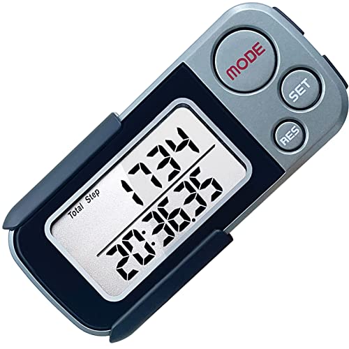 3D Pedometer for Walking, Step Counter for Walking with Clip and Lanyard, Simple Step Counters Step Tracker for Men, Women, Seniors, Kids