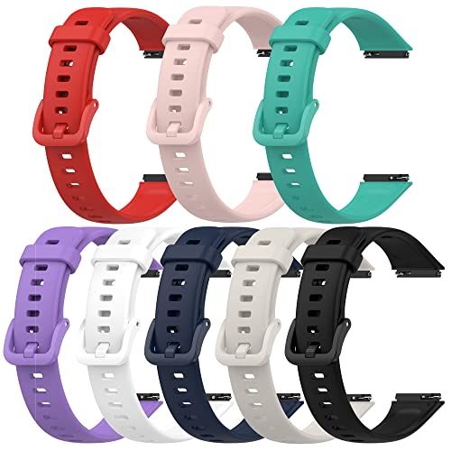 FitTurn Silicone Watch Straps Compatible with FITVII Slim Fitness Tracker, Adjustable Replacement Wrist Band, Waterproof Sweat-Proof Watch Straps not Fade IML Process (Multi-B)