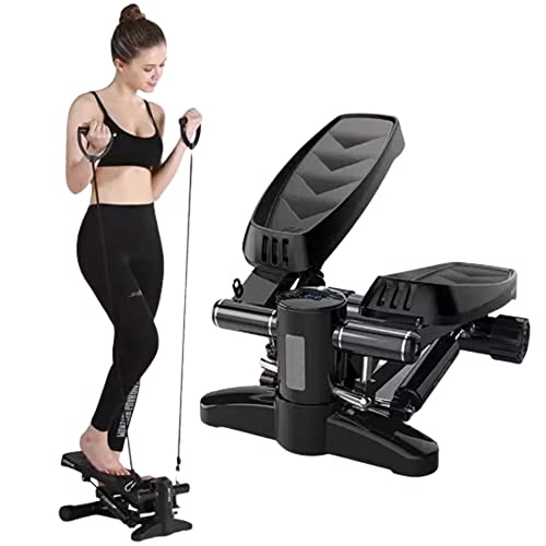 Afrann Mini Stepper for Exercise 330lb, Aerobic Fitness Stair Stepper Climber Bike Peddler Exercise Machine with Resistance Bands and Display, Step Fitness Machine for Home Office Workout Women Men