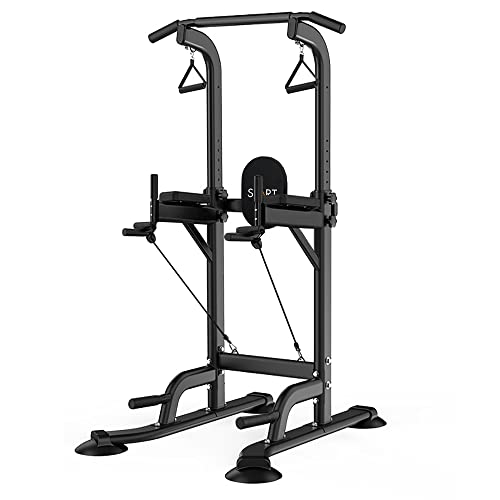 SPART Power Tower Pull Up Bar Dip Stands Station Push Up Workout Chin Up for Home Gym Strength Training Fitness Multi-Function Workout Equipment, Adjustable Height,440LBS