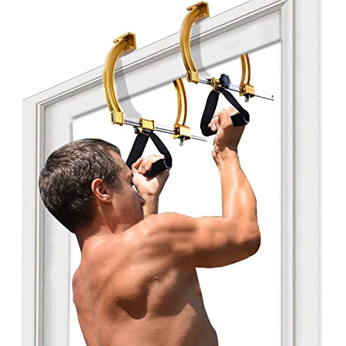 MasiStranth Portable Travel Pull up bar Chin up Bar for doorway, No Screw Doorway Pull-up Bar Handles, Quick-Installation Smart Doorway Clamp Adjustable Home and Travel Doorway Gym