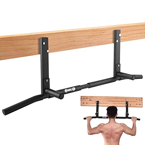 Shnlie Joist Mounted Pull Up Bar, Ceiling Mount Chin Up Bar for Home Gym, Beam, Rafter, 42″ Wide Bar, Easy installation