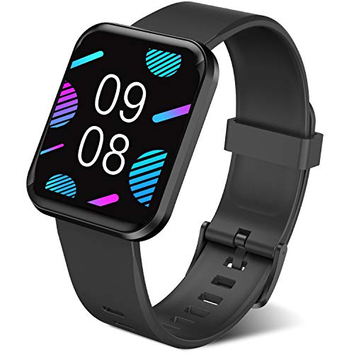 Smart Watch Fitness Tracker with Heart Rate Blood Oxygen Blood Pressure Sleep Monitor 8 Sports Modes Step Calorie Counter Activity Health Trackers IP68 Waterproof for Android Phones iPhone Women Men