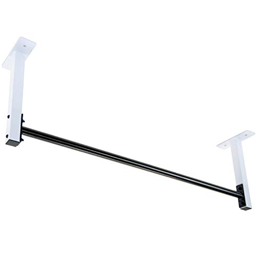 Ultimate Body Press 48 inch Steel Ceiling Mount Pull up Bar for 8 foot Ceilings with Sturdy Grip and 14 inch Risers, Accommodates up to 450 Pounds
