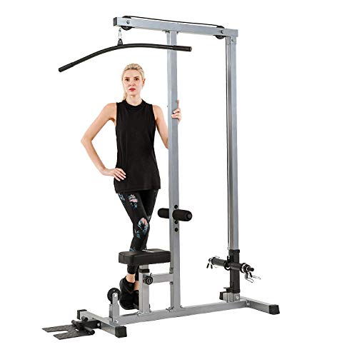 LAT Pulldown Machine Low Row Cable Pull Down Machine with Removable Steel Flip-up Foot Rest