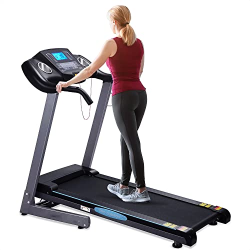 Treadmill with 12 Levels Auto Incline Folding Electric Running Machine 17” Electric Treadmills 2.5HP/8.5MPH 15 Preset Training Programs Jogging Walking for Home Use Office Gym