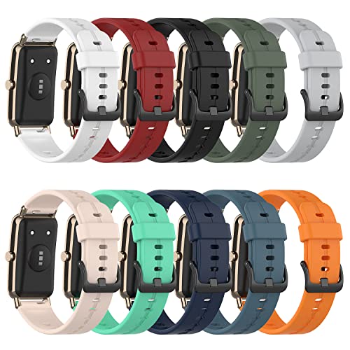 [10 Pack] Watch Bands Compatible for FITVII Slim Fitness Tracker Wrist Strap, Replacement Soft Silicone Wristband Sport Strap for FITVII HM08 Fitness Tracker Men Women Bracelet