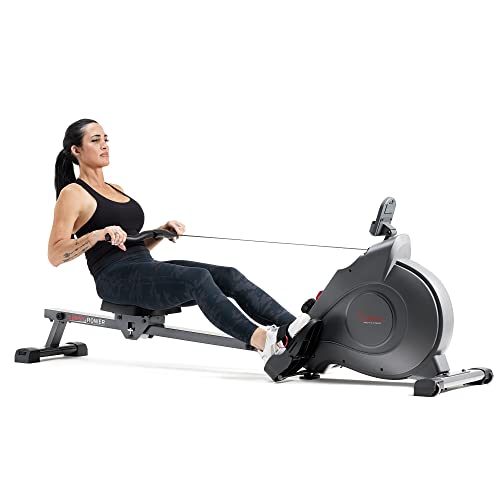Sunny Health & Fitness Smart Magnetic Rowing Machine with Extended Slide Rail with Exclusive SunnyFit® App Enhanced Bluetooth Connectivity – SF-RW522016