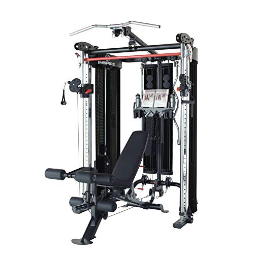 Inspire Fitness FT2 Functional Trainer & Smith Machine Station + Bench & Leg Extension Attachment Bundle – At Home Workout Machine for Full Body Strength Training + Squat Exercises