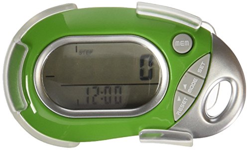 Pedusa PE-771 Tri-Axis Multi-Function Pocket Pedometer (Green with Holster/Belt Clip)