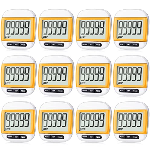 Step Counter LCD Clip on Pedometer Multifunction Walking Distance Tracker Portable Walking Seniors Pedometer Small Walking Pedometers for Men Women Kids Outdoor Sports Running Walking (12)