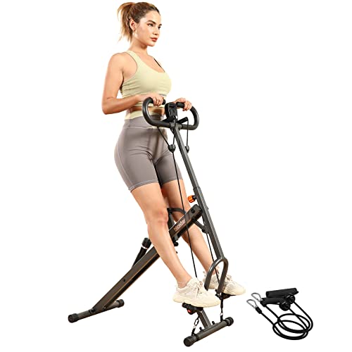 Niceday Hydraulic Squat Machine Exercise Equipment with LCD Monitor, Rowing Machine for Indoor Workout, 220 LBS Loading Capacity