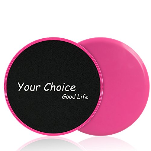 Your Choice Sliders Fitness Exercise Core Gliders Gliding Discs Fitness Equipment for Full Body Workout Compact for Travel or Home, Color Pink Set of 2