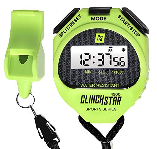 Stopwatch Digital Sports Timer and Whistle Set for Marathon Running for Coaches and Referees