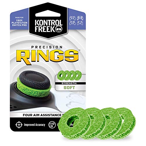 KontrolFreek Precision Rings | Aim Assist Motion Control for Playstation 4 (PS4), Xbox One, Switch Pro & Scuf Controller (Green (Soft))
