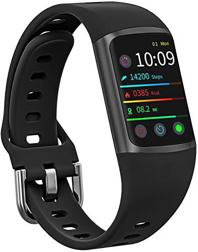 FITVII Fitness Tracker with 24/7 Heart Rate and Blood Pressure Monitor, Blood Oxygen HRV Sleep Tracking Smart Watch, Calorie Step Counter IP68 Waterproof Pedometer Activity Tracker for Women Men