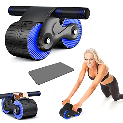Automatic Rebound Abdominal Wheel, Double Round Ab Roller Wheel Exercise Equipment, Domestic Abdominal Exerciser, Abs Workout Fitness, Beginners and Advanced Abdominal Core Strength Training