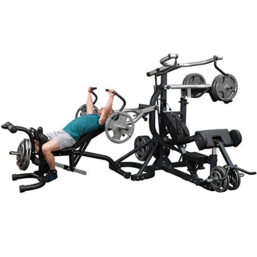 Body-Solid SBL460P4 Free-Weight Leverage Gym with Squat Attachment and Olympic Leverage Flat Incline Decline Bench
