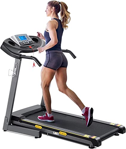 Auto Incline Treadmill Folding Electric Running Machine 17” Electric Treadmills 2.5HP/8.5MPH with 15 Training Programs Large LCD Display, Easy Assembly for Home Office Gym Use